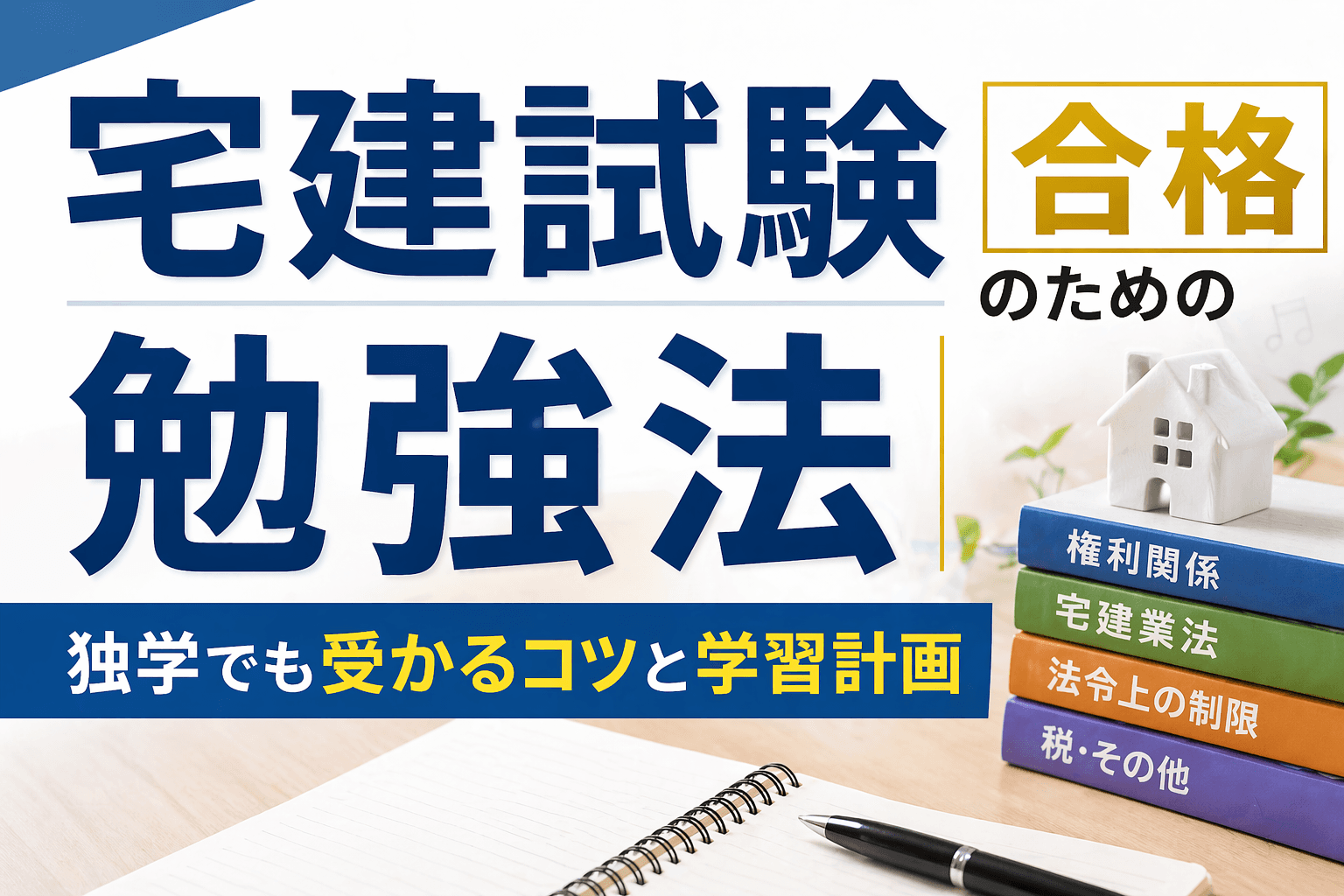 宅建試験合格のための勉強法|独学でも受かるコツと学習計画